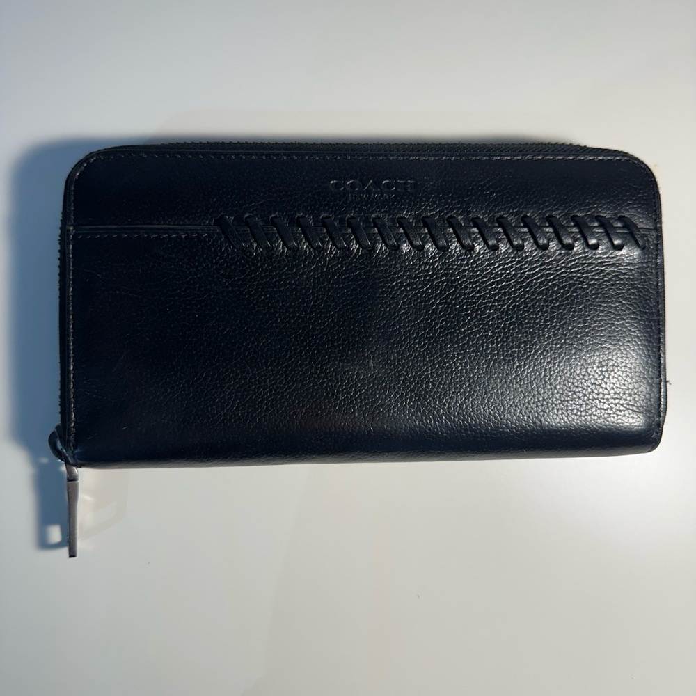Coach Vintage Black Leather Zip Wallet